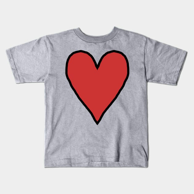 Red Heart Love for Valentines Day Graphic Kids T-Shirt by ellenhenryart